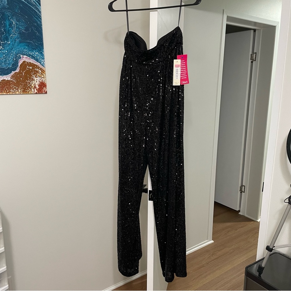 Black High Waist Sequin Pants size 6 NWT